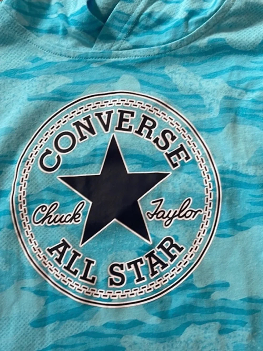 Converse Light Blue Camo Logo Hoodie for Kids NWT 5-6Y